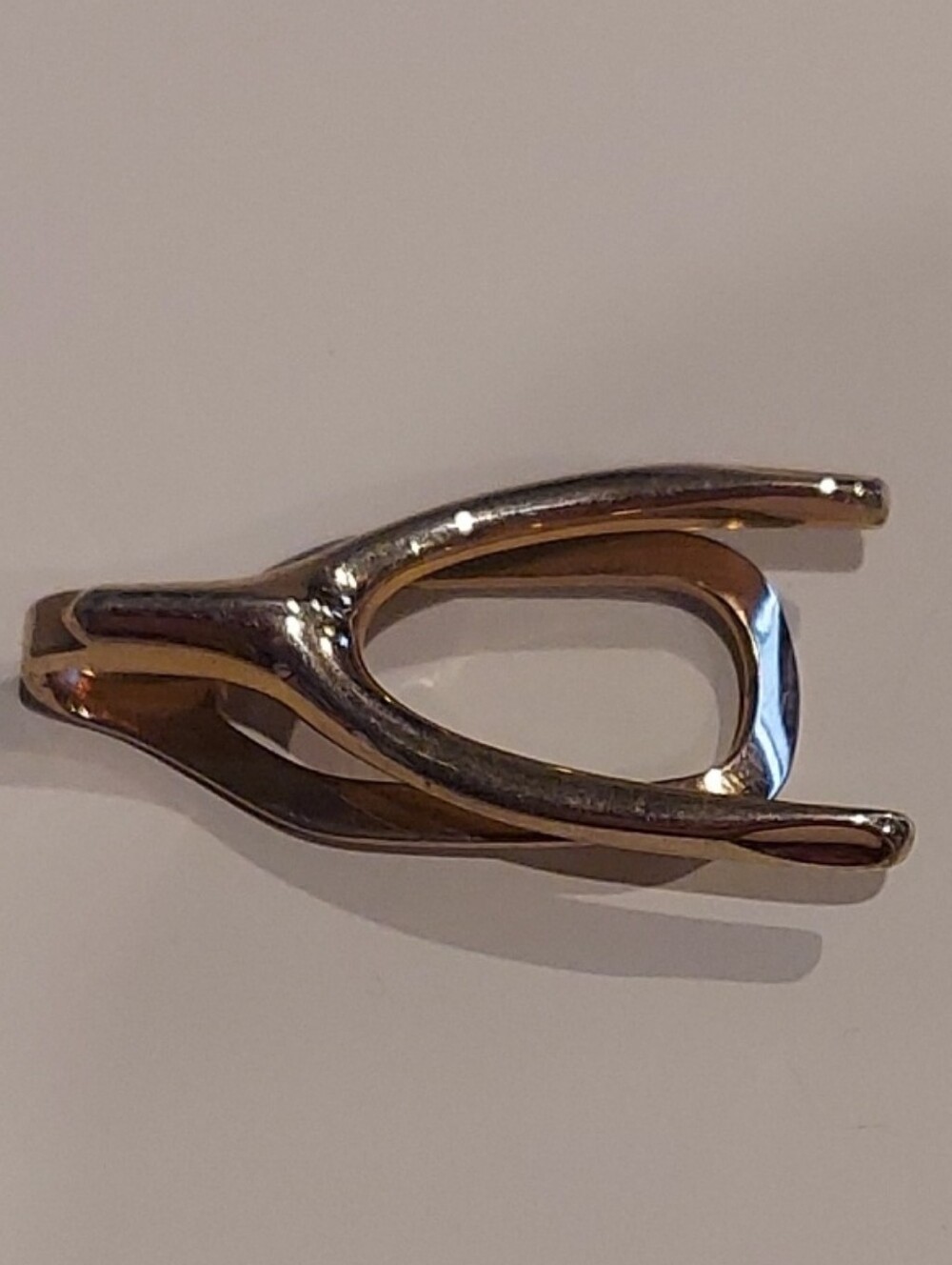 Vintage Swank Gold Wishbone Money Clip
